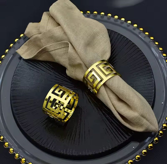 Anéis de guardanapo Geométrico - 12 peças