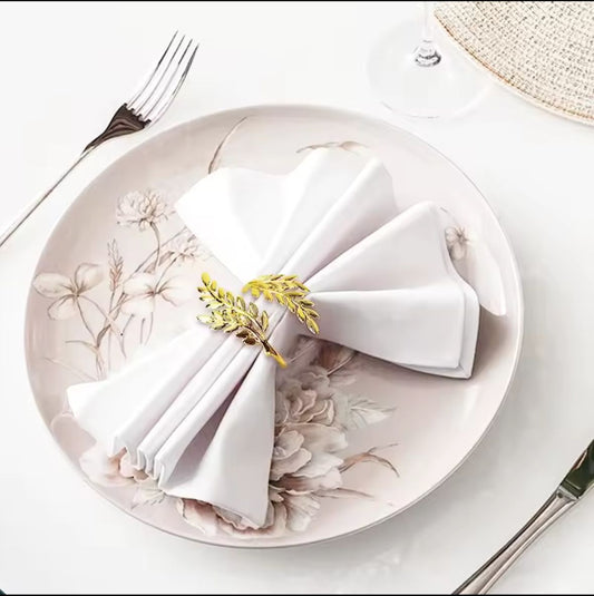 Anel de Guardanapo Folhagem Dourada