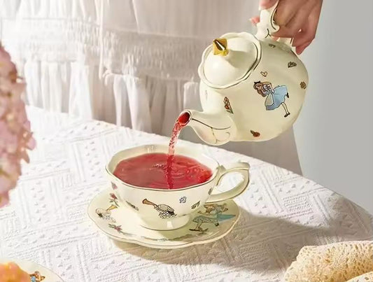 Conjunto de Chá Alice Encantada Aura – Porcelana Decorativa